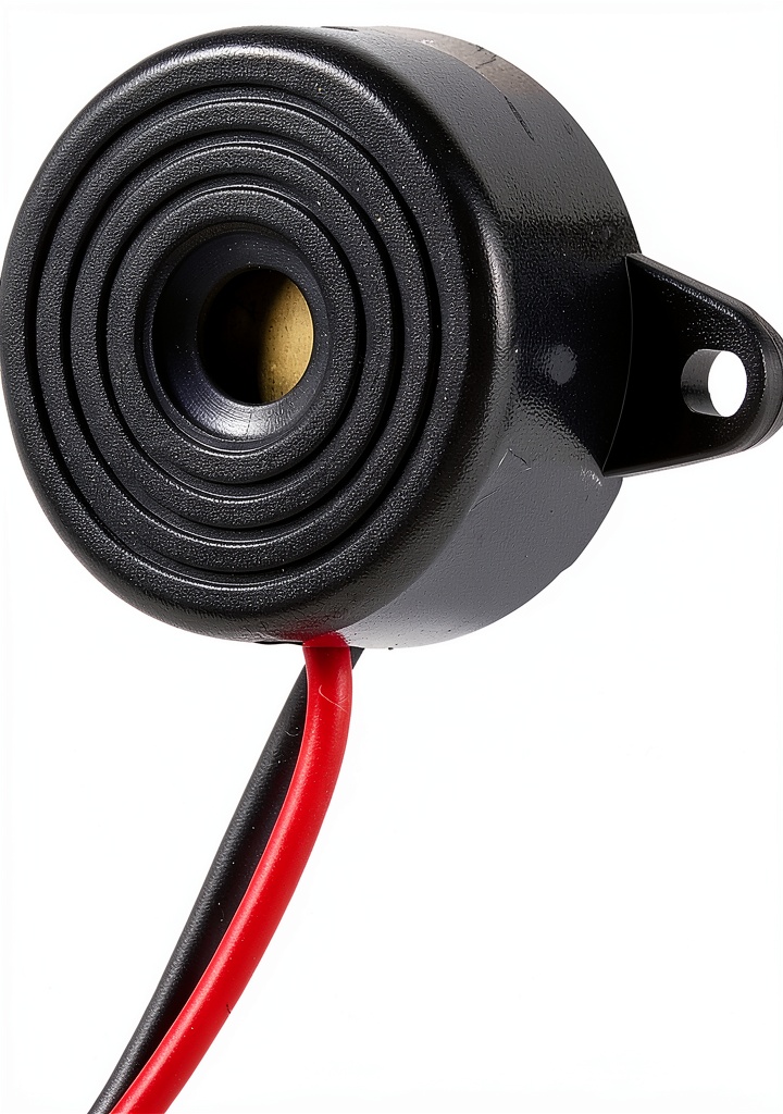 Mugast buzzer showing ABS shell and wire connections