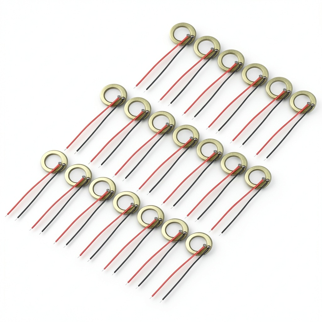 Uxcell piezo transducers showing brass and ceramic construction