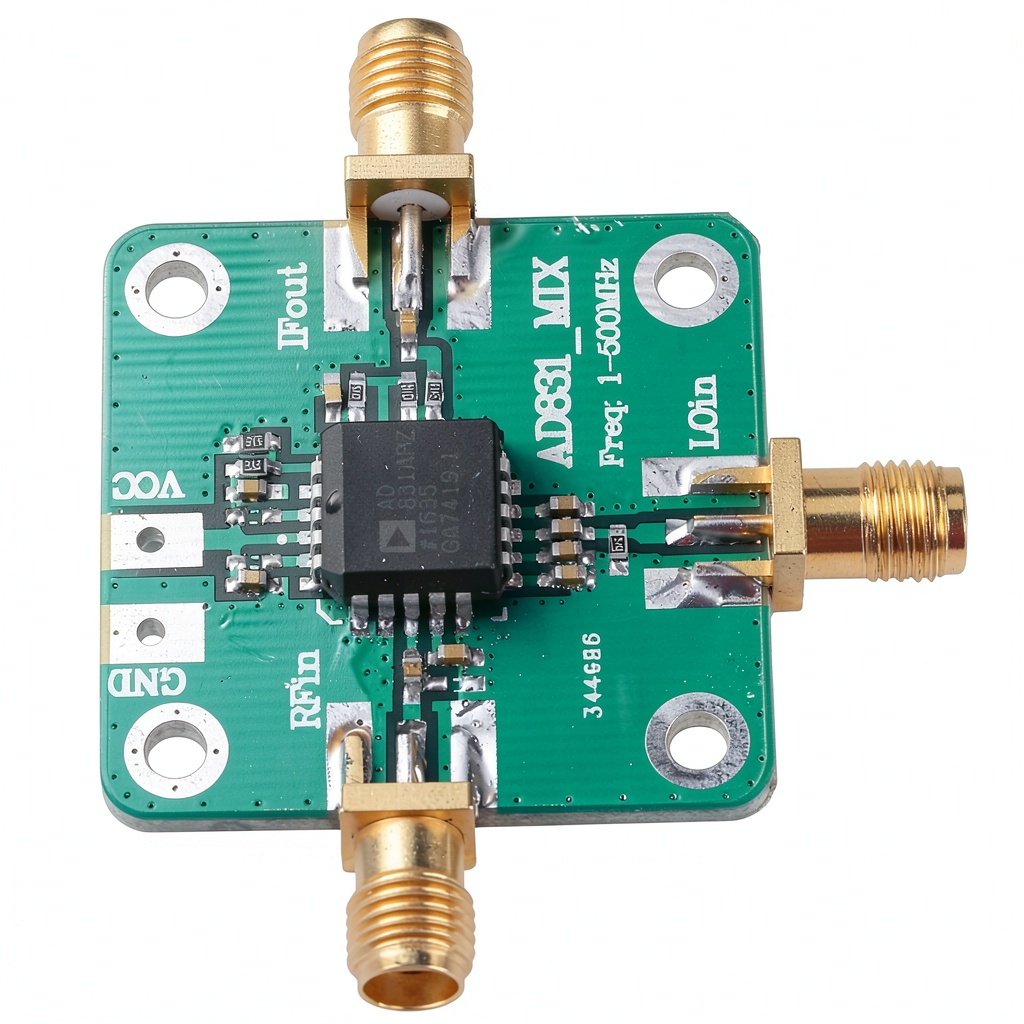 'Walfront AD831 mixer showing compact dimensions and port connections'