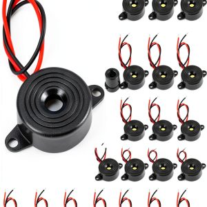 QWORK Piezo Transducer ABS Buzzer 12V 20 Pcs Set-0