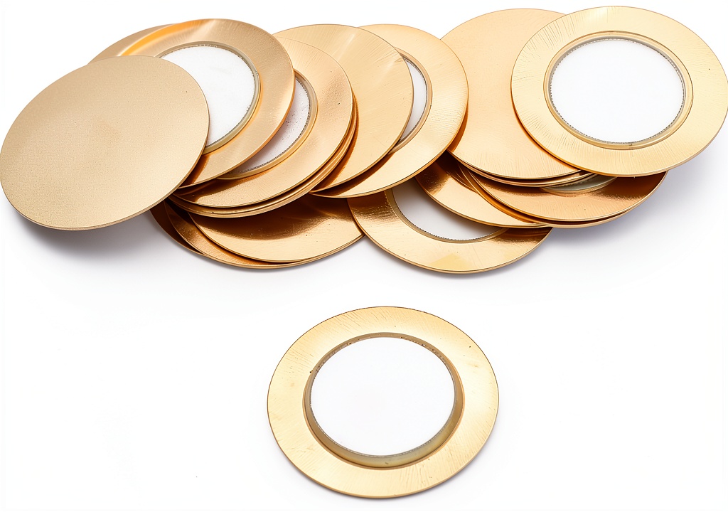 'uxcell 20mm gold tone piezo buzzer disc on a circuit board'
