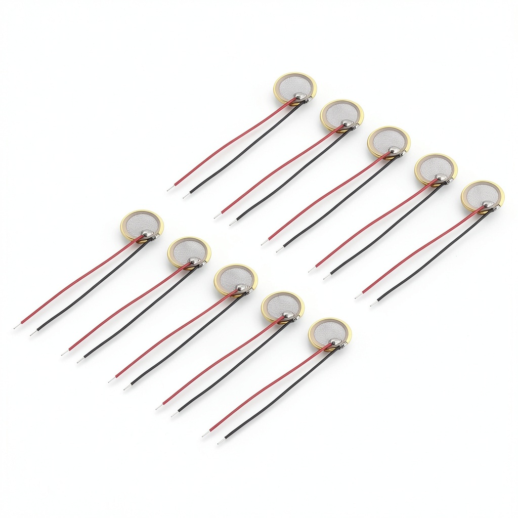 Uxcell piezo transducer showing brass and ceramic construction