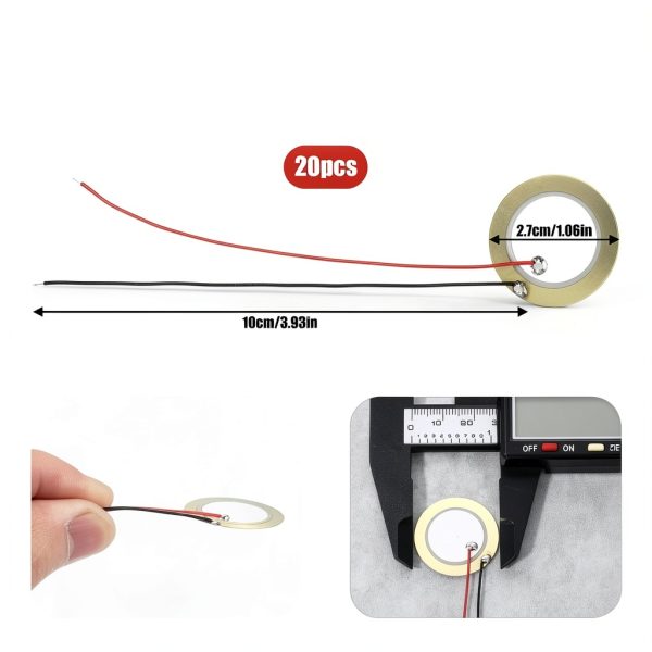 Piezo Transducers Pre-Wired Copper Porcelain Gold White-1