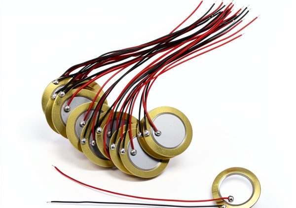 Piezo Transducers Pre-Wired Copper Porcelain Gold White-0