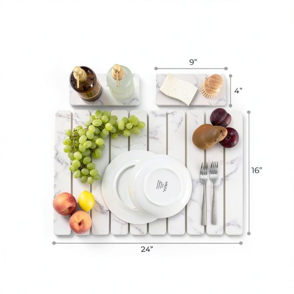Oleex Marble Dish Drying Mat Fast Drying Large Kitchen-2