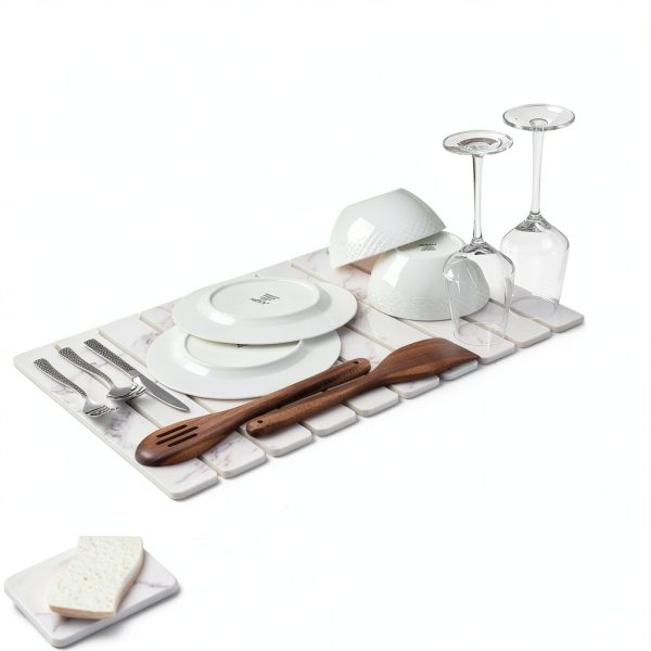 Oleex Marble Dish Drying Mat Fast Drying Large Kitchen-3