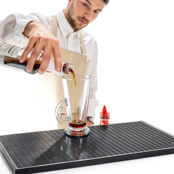 Black Rubber Bar Mat for Coffee and Cocktail Lovers-6