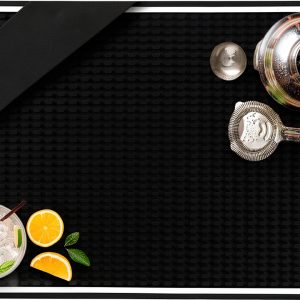 Black Rubber Bar Mat for Coffee and Cocktail Lovers-0